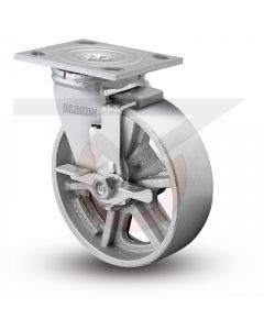 Albion 16 Series Swivel Caster with Face Brake - 5" x 2" Cast Iron