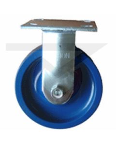 Stainless Steel Rigid Caster - 8" x 2" Solid Polyurethane