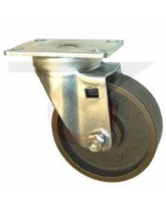 Swivel Caster - 5" x 1-1/4" Cast Iron - Small Plate