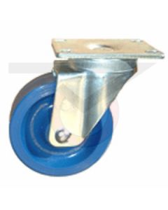 Swivel Caster - 5" x 1-1/4" Solid Polyurethane - Square Plate