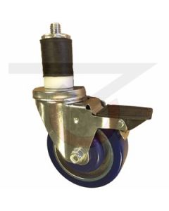 Swivel Caster  with Brake - 7/8" Expanding Stem - 3" Polyurethane on Aluminum