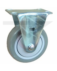 Stainless Steel Rigid Caster - 4" x 1-1/4" Polyurethane - Plate Mount