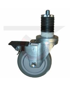 Swivel Caster with Brake - 7/8" Expanding Stem  - 3" Polyurethane