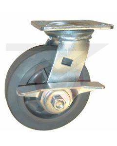 72 Series Swivel Caster - Cam Brake - Gray Rubber 4" x 2"