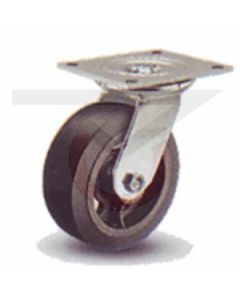 61 Series Swivel Caster - Rubber on Iron 4" x 2"