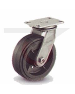 81 Series Swivel Caster - Rubber on Iron 6" x 3"