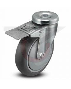 Total Lock Caster - 3" x 1-1/4" Gray Rubber - Hollow Bolt Hole