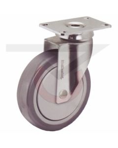 Chrome Swivel Caster - Top Plate - 3" x 1-1/4" Polyurethane