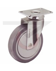 Chrome Swivel Caster - Top Plate - 3" x 1-1/4" Gray Rubber