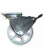 Albion 16 Series Swivel Caster with Grip Lock Brake - 5" x 2" Cast Iron