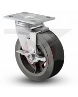 Albion 16 Series Swivel Caster - Face Brake - Rubber on Iron 4" x 2"