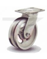 Albion 16 Series Swivel Caster - V-Groove Cast Iron 5" x 2"