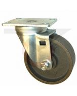 Swivel Caster - 5" x 1-1/4" Cast Iron - Small Plate