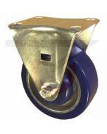 Rigid Caster - 4" x 1-1/4" Polyurethane on Aluminum - Small Plate