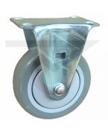 Stainless Steel Rigid Caster - 3" x 1-1/4" Polyurethane - Plate Mount