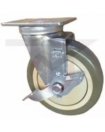 Swivel Brake Caster - 4" x 1-1/4" Polyurethane - Extra Large Plate