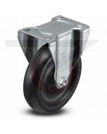 Rigid Caster - 3" x 1-1/4" Hard Rubber - Large Plate