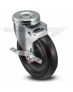 Swivel Brake Caster - 5" x 1-1/4" Polyolefin - Hollow Bolt Hole