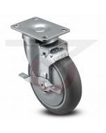 Swivel Brake Caster - 5" x 1-1/4" Polyurethane - Large Plate